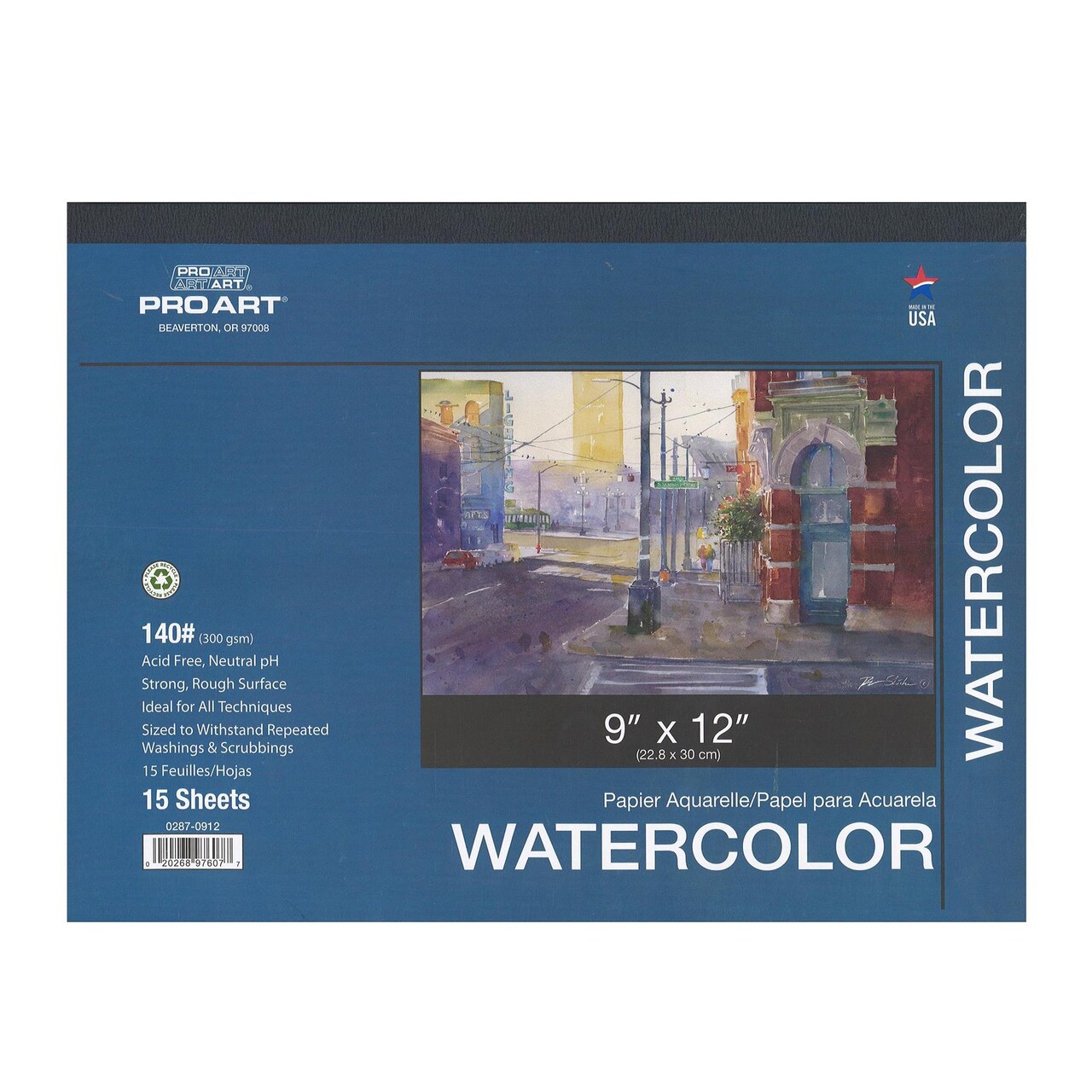 Pro Art Watercolor Pad 9x12 AF 140lb 12pc Taped, Watercolor Paper, Sketchbook, Water Color Paper, Paper Pad, Journal, Book, Paint Painting Paper
